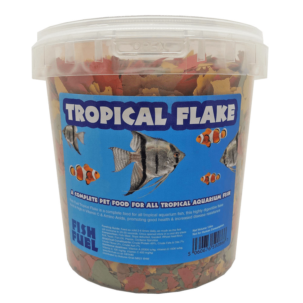 The Fish Food Warehouse 1ltr Tub (100g) Tropical Flake