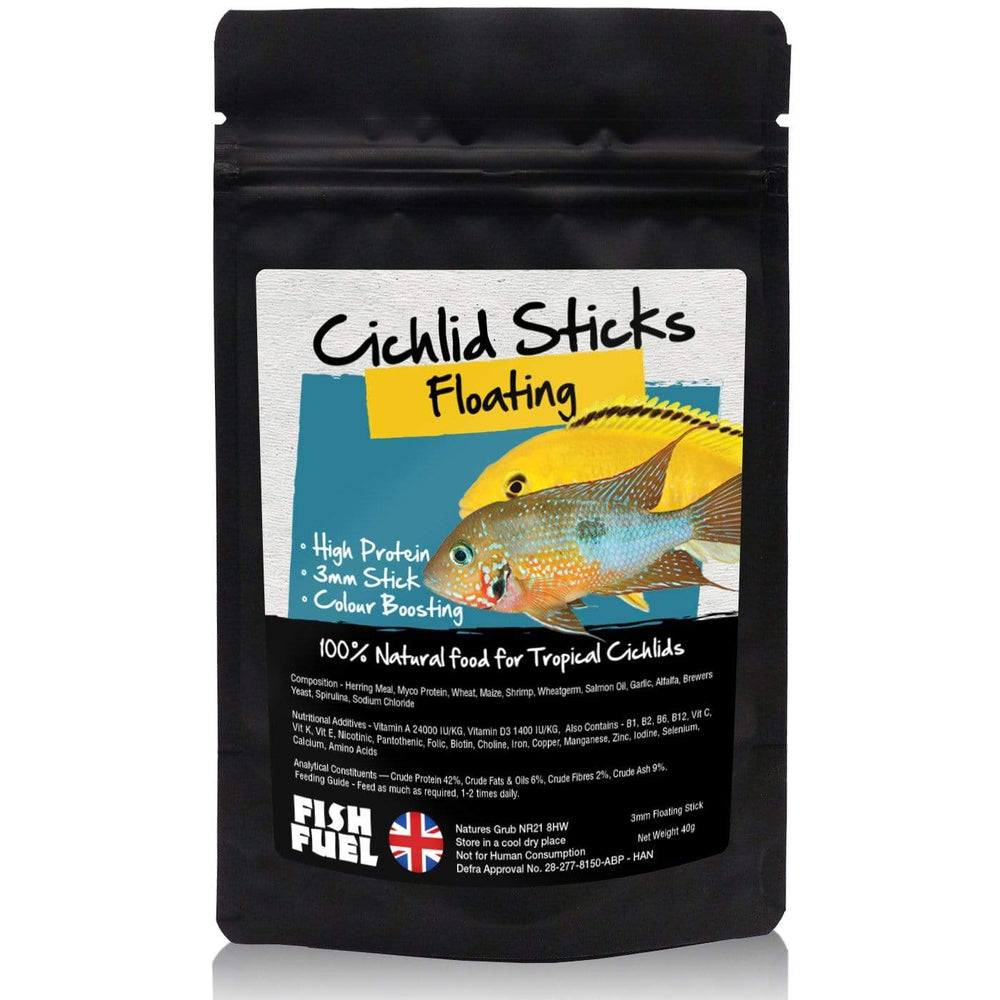 The Fish Food Warehouse 40g Pouch Fish Fuel Cichlid Sticks - Floating